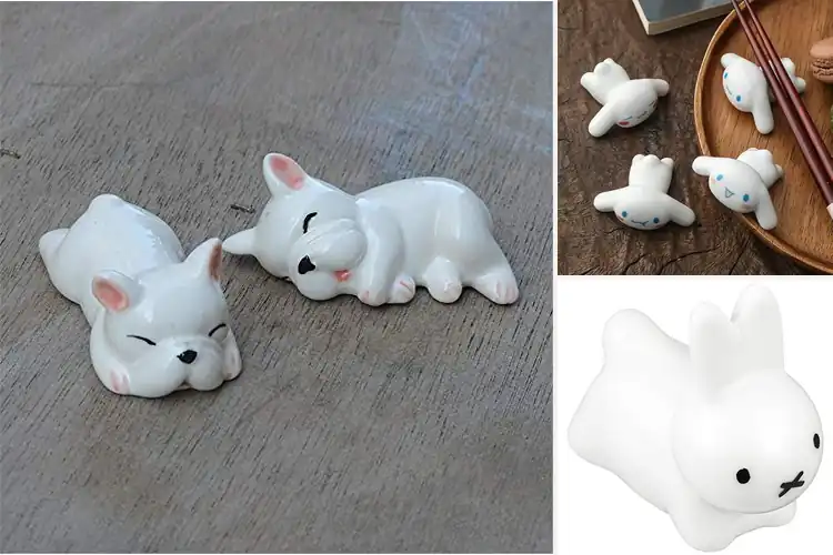 Detailed view of Best Ceramic Chopstick Rest Rabbit Shaped