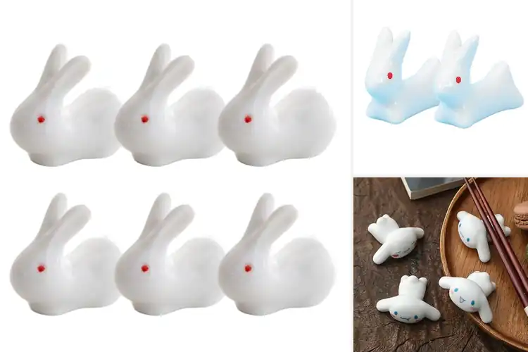 Detailed view of Best Ceramic Rabbit Chopstick Rest For Table Decoration