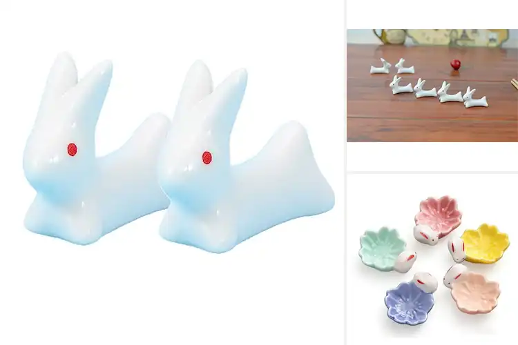 Detailed view of Best Ceramic Rabbit Chopstick Rest Sets