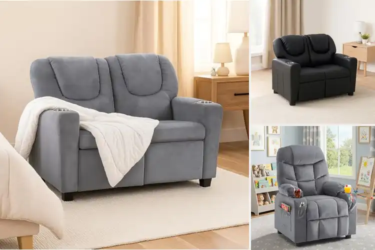 Detailed view of Best Childrens Recliner With Dual Cup Holders