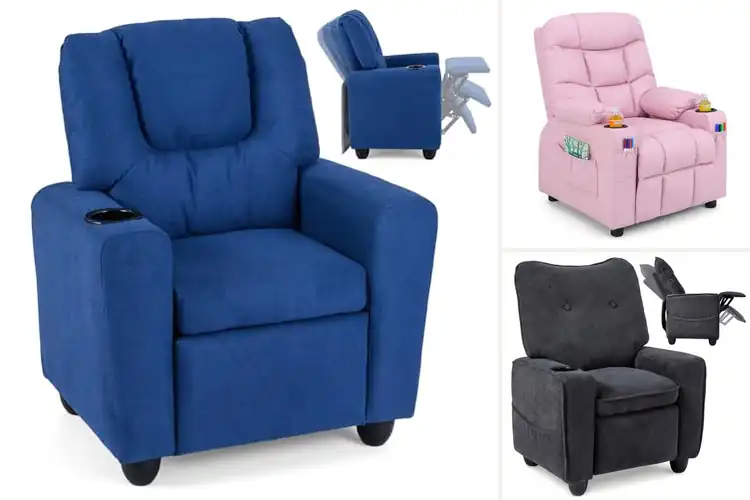 Detailed view of Best Comfort For Kids Recliner With Cup Holders