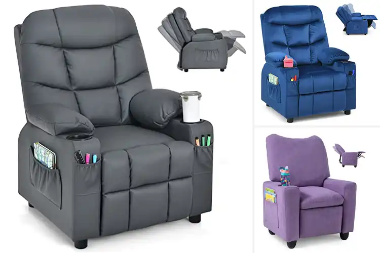 Detailed view of Best Kids Recliner Chairs with Cup Holders
