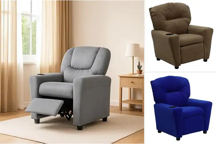 Detailed view of Best Microfiber Kids Recliner Chair