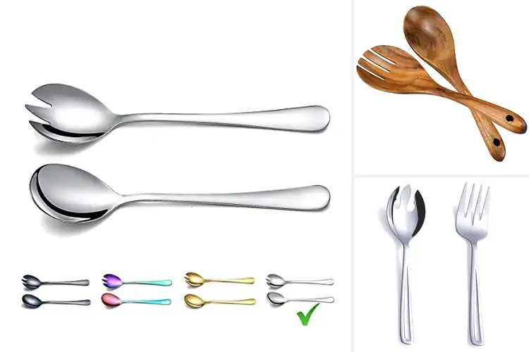 Detailed view of Best Salad Serving Spoon And Fork Set