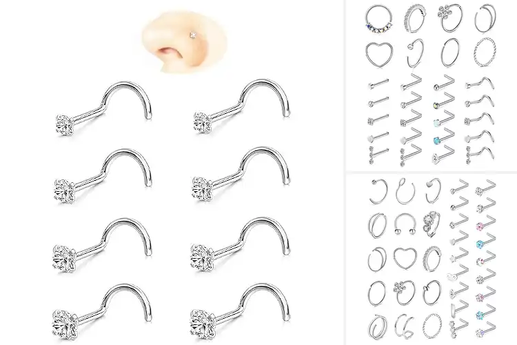 Detailed view of Best Stainless Steel Hypoallergenic Nose Rings