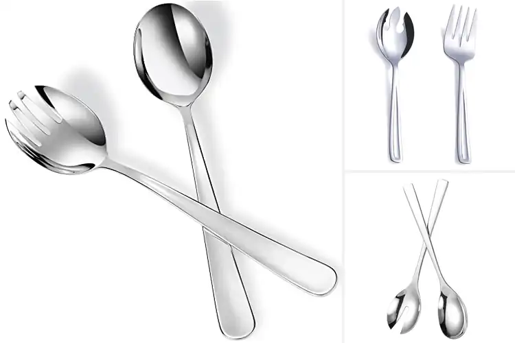 Detailed view of Best Stainless Steel Twig Salad Servers