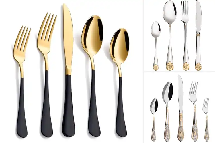 Detailed view of Best Two-Tone Flatware Sets